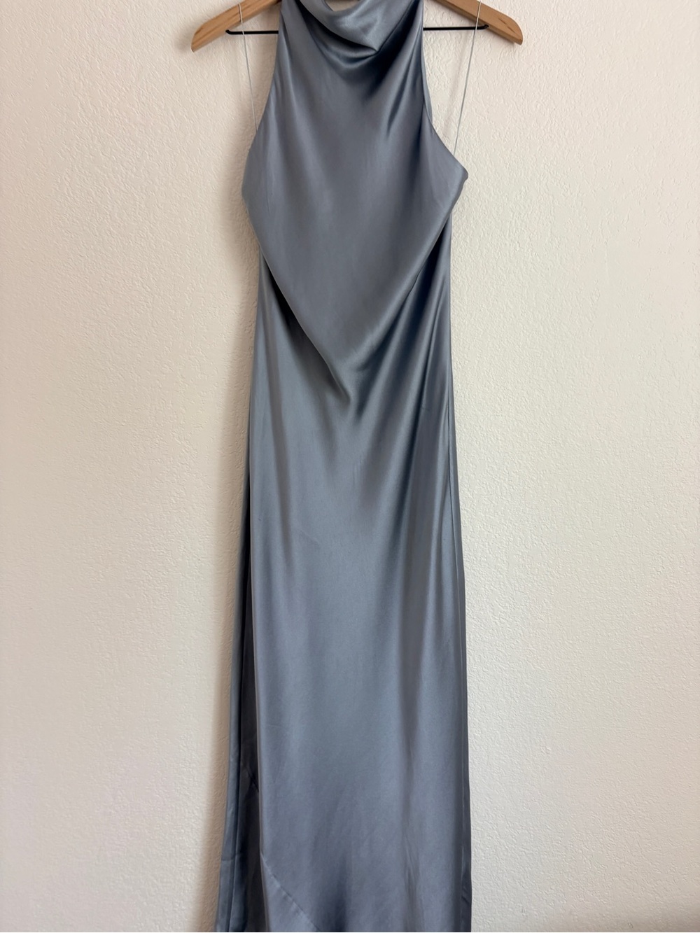 NWT Anine Bing Eliana Silk Halterneck Dress in Pastel Blue - Picture 14 of 16